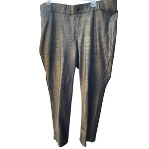 Lane Bryant Plus Size Knit Black Gold Metallic Pull On Pants Size 2X
